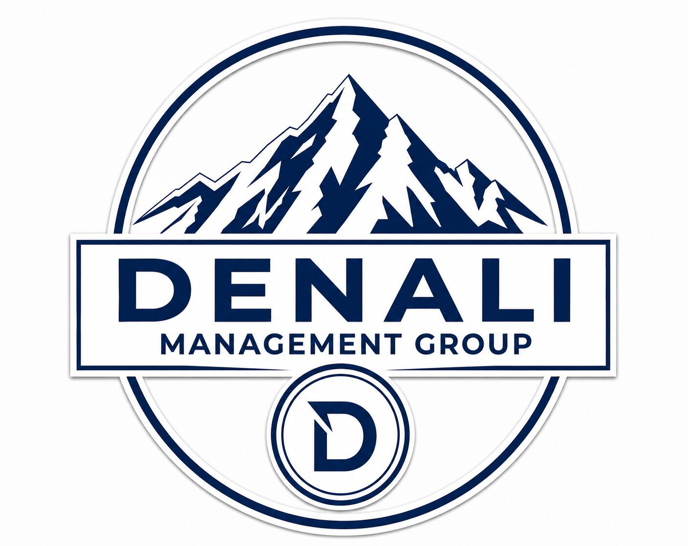 Denali Management Group circular mountain logo